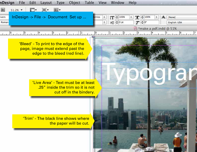 <h4>3</h4><h3>Your page will have bleed, trim, and live area</h4>